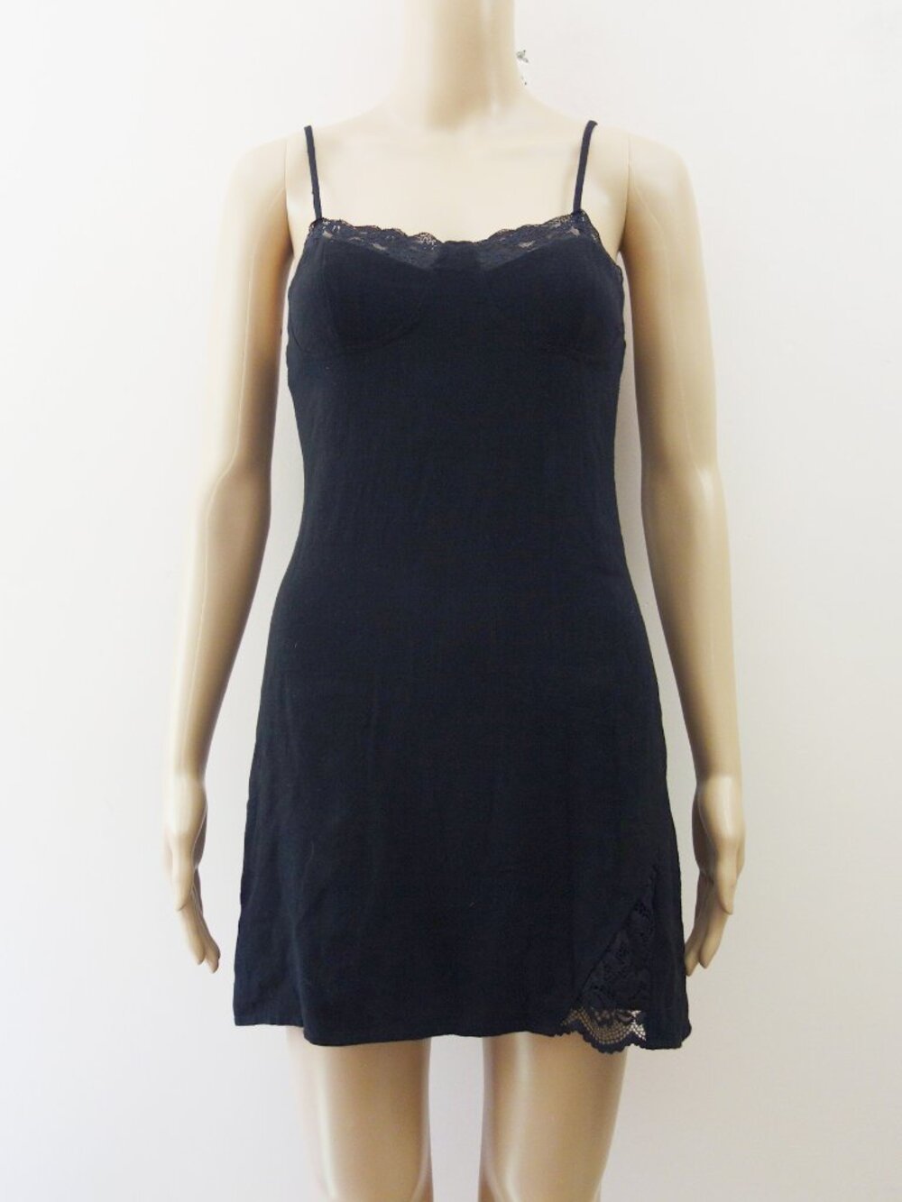 PACSUN Beverly and Beck Black Linen blend Cami Mini Fit and Flare Dress (XS) NWT
